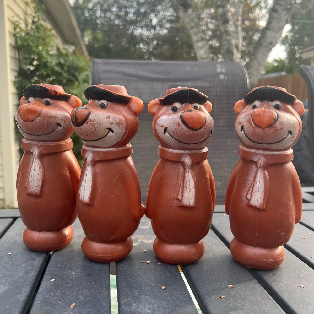Vintage Set of 4 7” Yogi Bear Plastic Figures